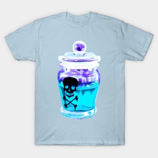 Deadly ice potion - blue and purple skull T-Shirt